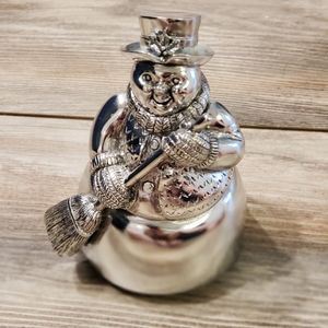 Silver-plated, Twirling Musical Snowman